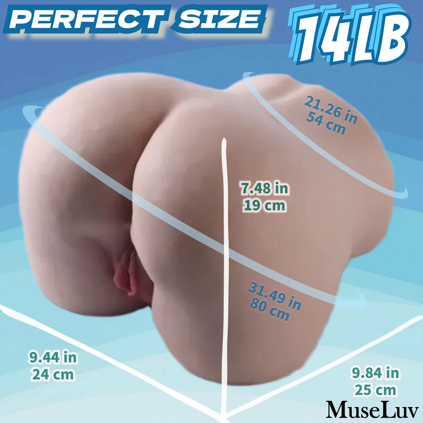 MuseLuv Heating 10 Sucking 10 Vibration 4 Voices Automatic Sex Dolls 14LB Male Masturbators Butt Realistic 3D Lifelike Pocket Pussy Ass for Mens Adult Sex Doll Toys Hands Free Male Stroker
