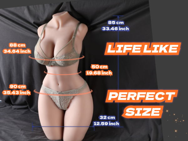 MuseLuv 54LB Life Sized Sex Doll New Full Size Body for Men, Big Boobs Lifelike 3in1 Realistic Female Sex Dolls Torso Big Butt with Soft Pussy Ass Masturbators Pocket Pussy Anal Breast Sex Toys