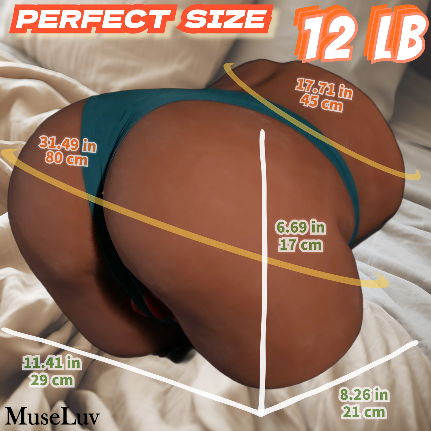 MuseLuv Heating 10 Sucking 10 Vibration 4 Voices Automatic Dark Brown Sex Dolls 12LB Male Masturbators Butt Realistic 3D Lifelike Pocket Pussy Ass for Mens Adult Sex Doll Toys Hands Free Male Stroker