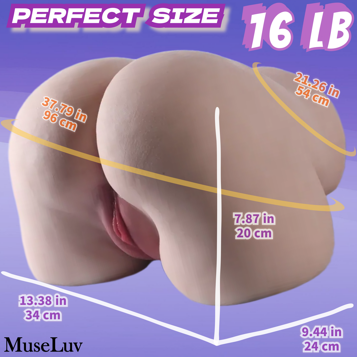 MuseLuv Heating 10 Sucking 10 Vibration 4 Voices Automatic Sex Dolls 16LB Male Masturbators Butt Realistic 3D Lifelike Pocket Pussy Ass for Mens Adult Sex Doll Toys Hands Free Male Stroker (Copy)