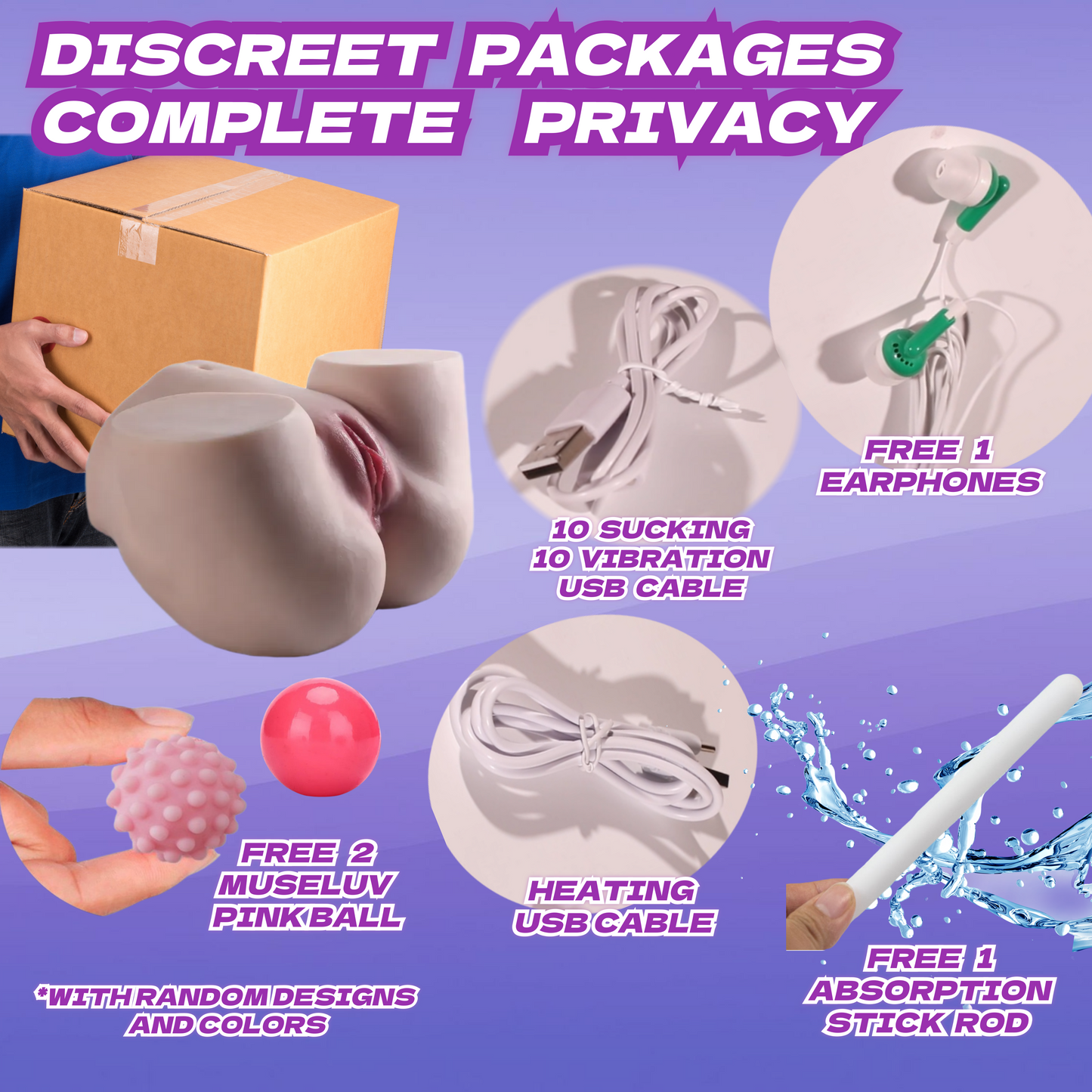 MuseLuv Heating 10 Sucking 10 Vibration 4 Voices Automatic Sex Dolls 16LB Male Masturbators Butt Realistic 3D Lifelike Pocket Pussy Ass for Mens Adult Sex Doll Toys Hands Free Male Stroker (Copy)