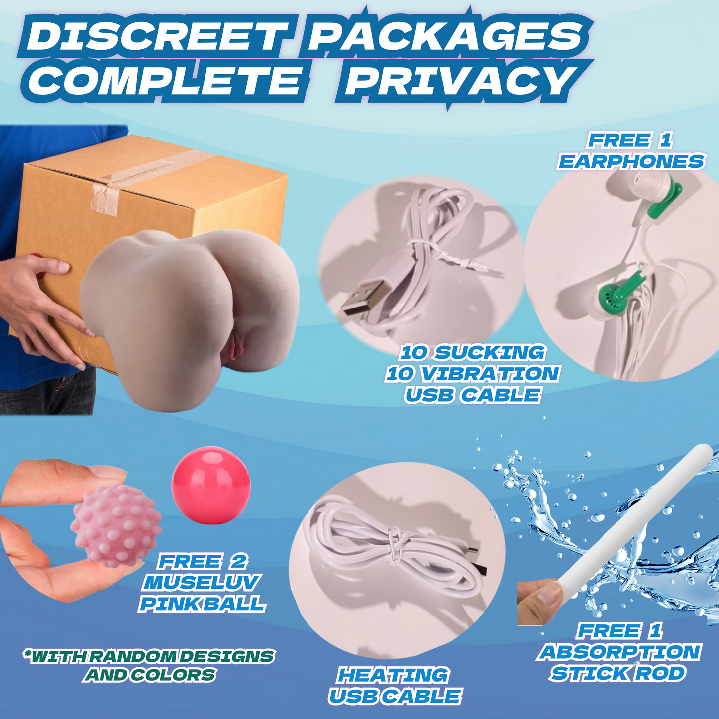 MuseLuv Heating 10 Sucking 10 Vibration 4 Voices Automatic Sex Dolls 14LB Male Masturbators Butt Realistic 3D Lifelike Pocket Pussy Ass for Mens Adult Sex Doll Toys Hands Free Male Stroker