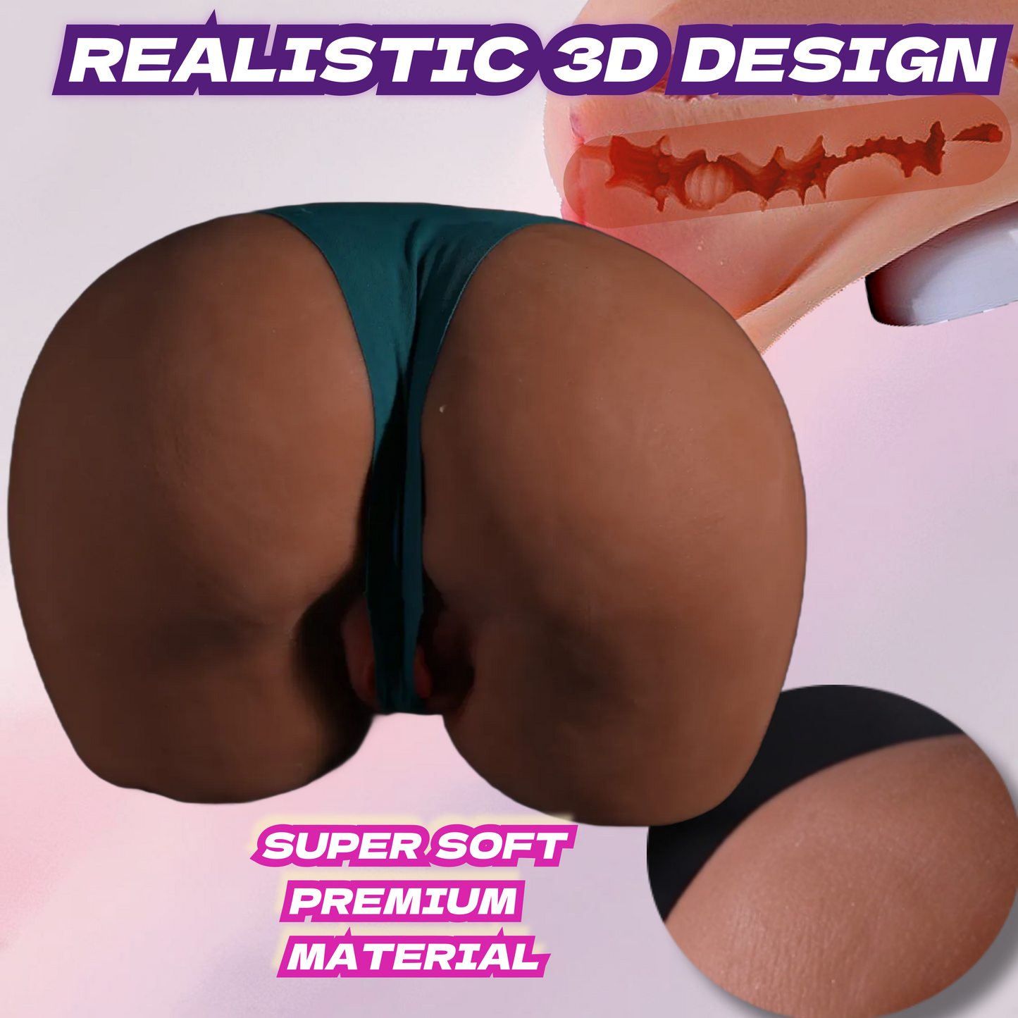 MuseLuv Heating 10 Sucking 10 Vibration 4 Voices Dark Brown Automatic Sex Dolls 14LB Male Masturbators Butt Realistic 3D Lifelike Pocket Pussy Ass for Mens Adult Sex Doll Toys Hands Free Male Stroker