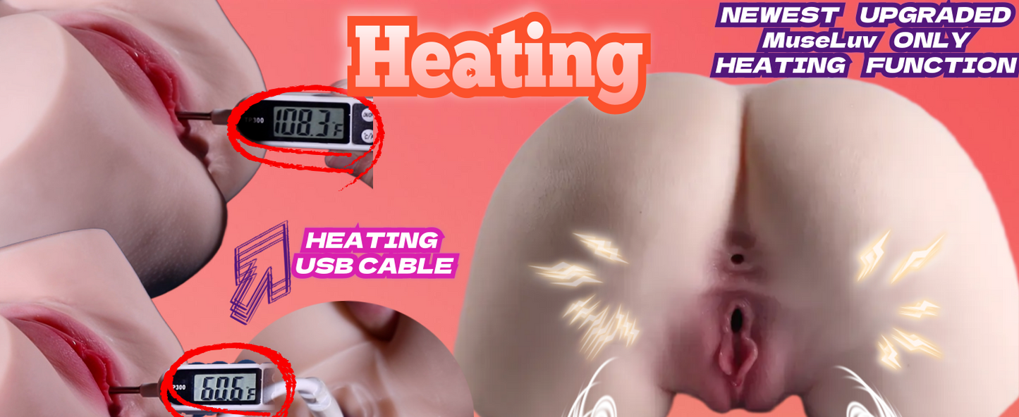MuseLuv Heating 10 Sucking 10 Vibration 4 Voices Automatic Sex Dolls 12LB Male Masturbators Butt Realistic 3D Lifelike Pocket Pussy Ass for Mens Adult Sex Doll Toys Hands Free Male Stroker