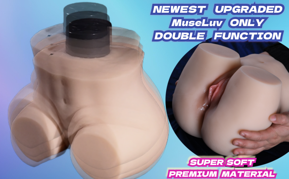 MuseLuv Retractable Double Vibration 4-Language Voice Automatic Male Masturbator, 14.33LB Realistic 3D Lifelike Butt Pocket Pussy Ass, Hands-Free Male Stroker Adult Sex Toy for Men