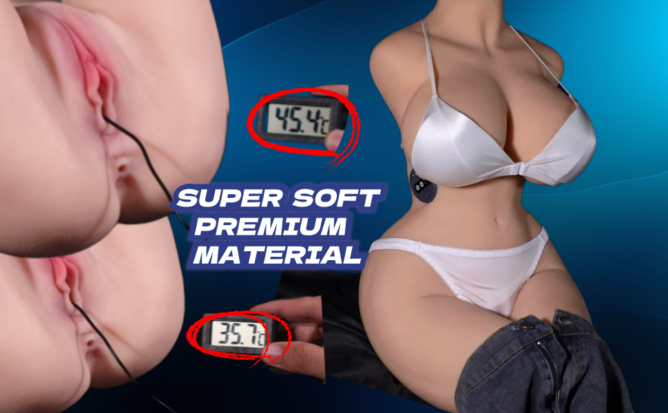 MuseLuv Heating 10 Sucking 10 Vibrating 4 Voices 40LB Life Sized Sex Doll New Full Size Body for Men, Big Boobs Lifelike 3in1 Realistic Female Sex Dolls Torso Big Butt with Soft Pussy Ass