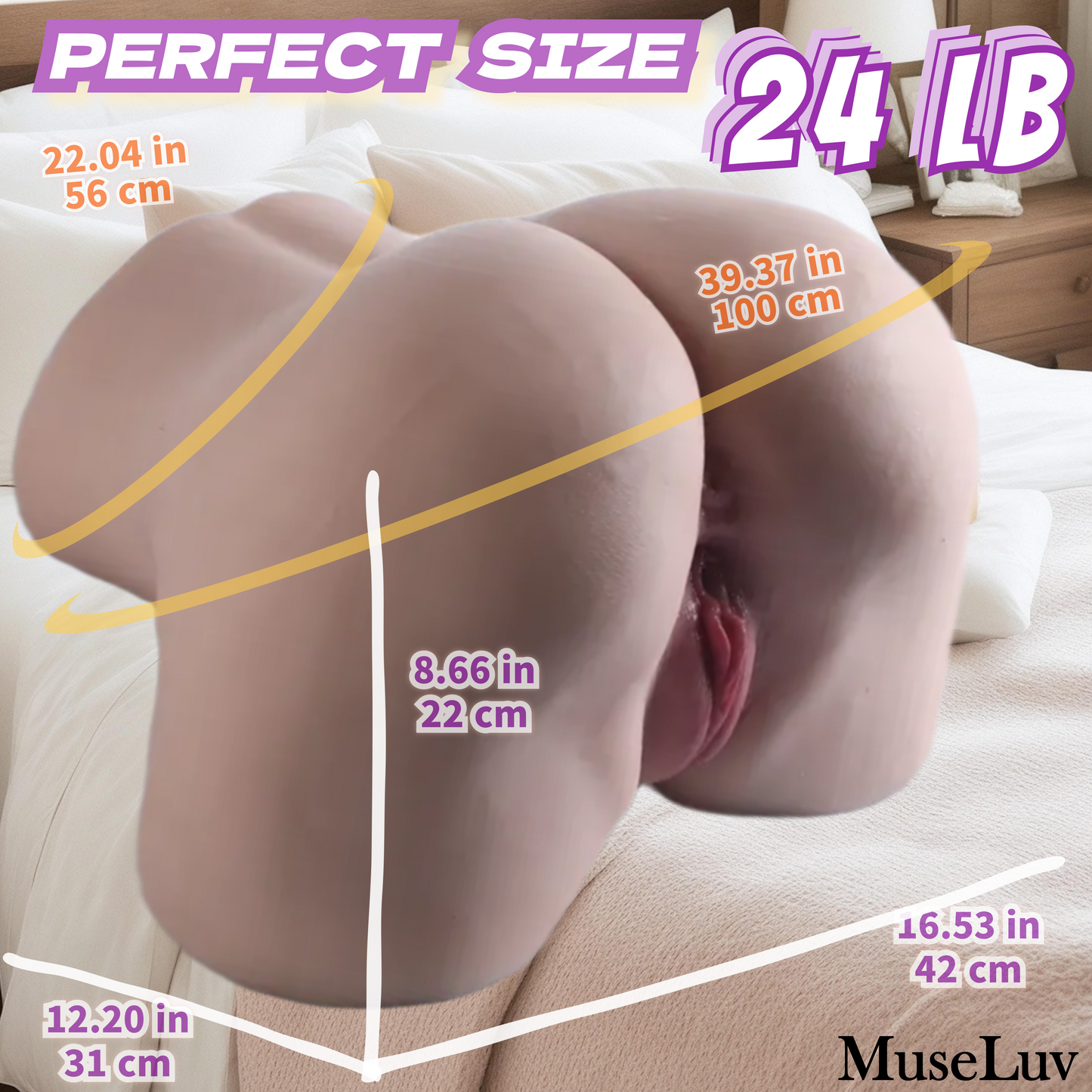 MuseLuv Heating 10 Sucking 10 Vibration 4 Voices Automatic Sex Dolls 24LB Male Masturbators Butt Realistic 3D Lifelike Pocket Pussy Ass for Mens Adult Sex Doll Toys Hands Free Male Stroker