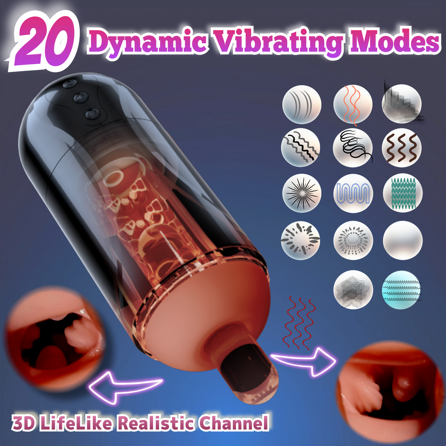 MuseLuv 20 Sucking 20 Vibration 4 Lang Voices Brown Automatic Male Masturbator Sex Toys Penis Pump for Men Upgraded Blowjob Toy Hands Free Pocket Pussy Male Stroker Adult Male Sex Toys 3D Realistic Textured