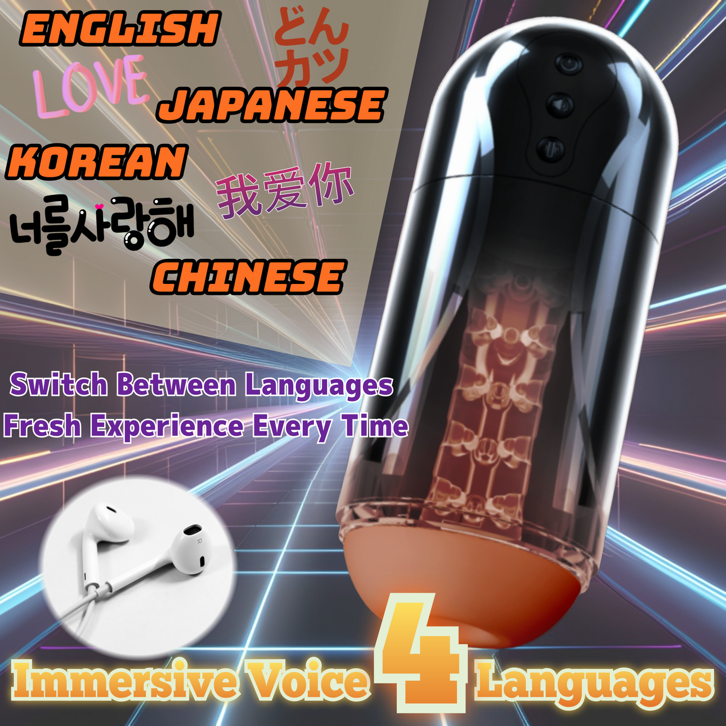 MuseLuv 20 Sucking 20 Vibration 4 Lang Voices Brown Automatic Male Masturbator Sex Toys Penis Pump for Men Upgraded Blowjob Toy Hands Free Pocket Pussy Male Stroker Adult Male Sex Toys 3D Realistic Textured