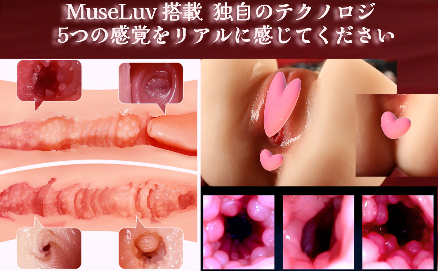 MuseLuv 10吸引10振動4音声自動温熱モードセックス人形オナホールラブドールリアルヒップタイプ非貫通型リアルな触感ソフト有名なラブドールブランドナチュラル[MuseLuv-HH3KG]