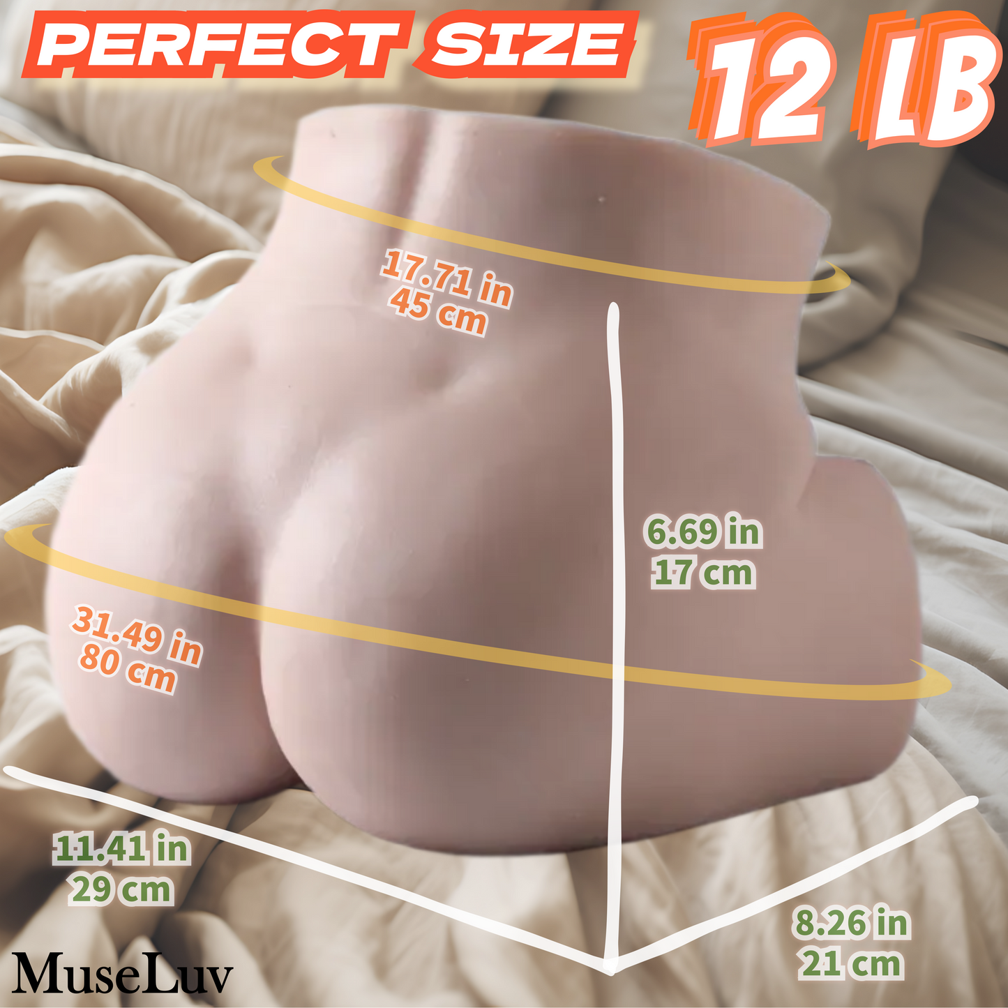 MuseLuv Heating 10 Sucking 10 Vibration 4 Voices Automatic Sex Dolls 12LB Male Masturbators Butt Realistic 3D Lifelike Pocket Pussy Ass for Mens Adult Sex Doll Toys Hands Free Male Stroker
