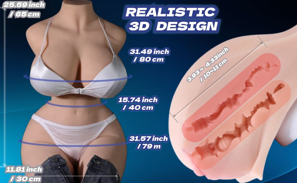 MuseLuv Heating 10 Sucking 10 Vibrating 4 Voices 40LB Life Sized Sex Doll New Full Size Body for Men, Big Boobs Lifelike 3in1 Realistic Female Sex Dolls Torso Big Butt with Soft Pussy Ass