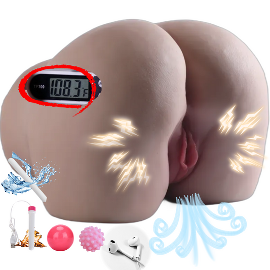 MuseLuv Heating 10 Sucking 10 Vibration 4 Voices Automatic Sex Dolls 14LB Male Masturbators Butt Realistic 3D Lifelike Pocket Pussy Ass for Mens Adult Sex Doll Toys Hands Free Male Stroker