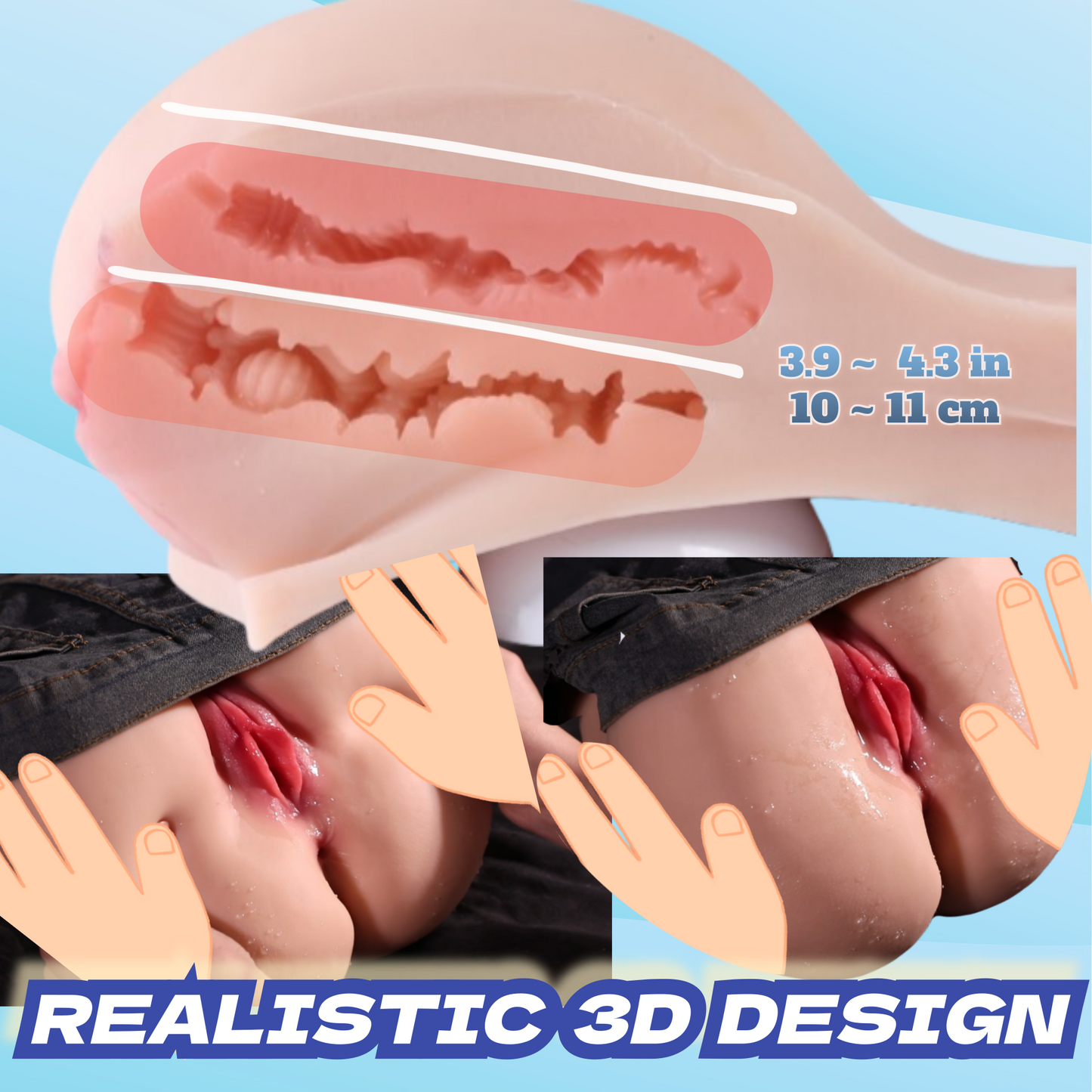 MuseLuv Retractable Double Vibration 4-Language Voice Automatic Male Masturbator, 14.33LB Realistic 3D Lifelike Butt Pocket Pussy Ass, Hands-Free Male Stroker Adult Sex Toy for Men